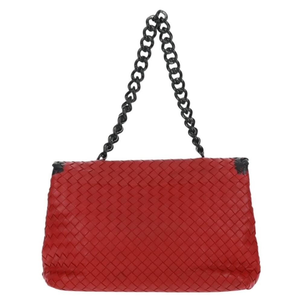 Bottega Veneta Intrecciato Shoulder Bag Red